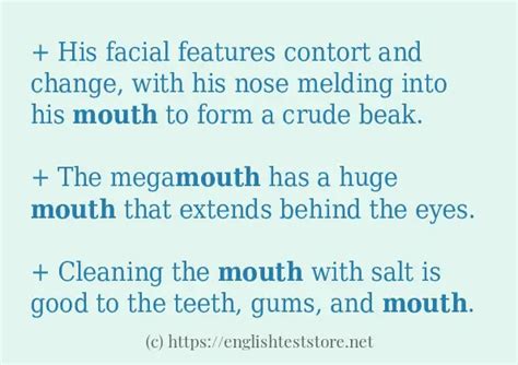 Use In Sentence Of Mouth Englishteststore Blog
