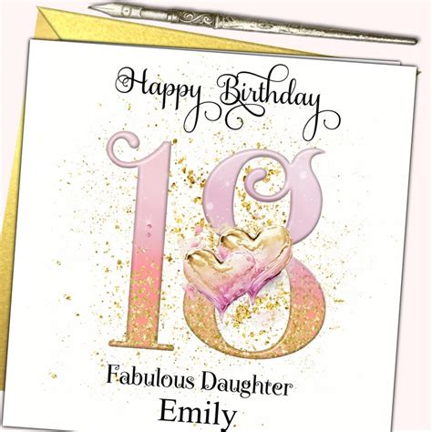 Personalised 18th Birthday Card Granddaughter Sister Friend Etsy