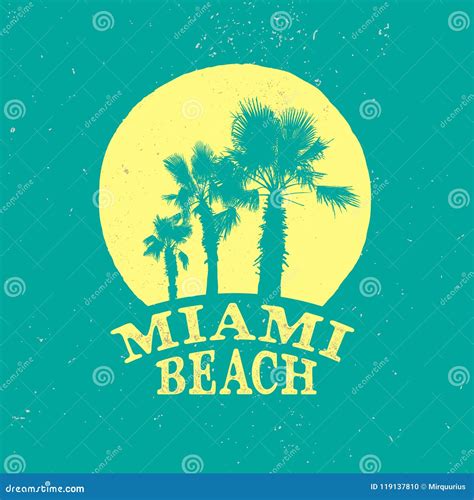 Miami Beach Retro Logo Stock Vector Illustration Of View 119137810