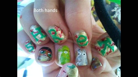 Shrek Nails Nail Art Design Easy And Cute Youtube
