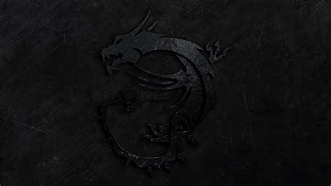 Msi Dragon Logo Charcoal 4k 2884