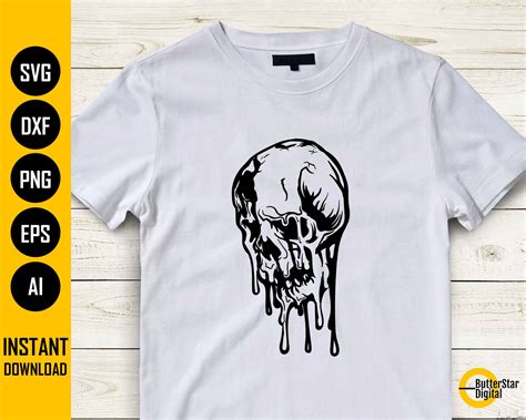 Melting Skull Svg Skeleton Svg Gothic Decal T Shirt Etsy