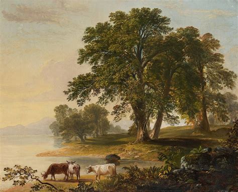 Asher Brown Durand Pastoral Scene At Lakes Edge For Sale At 1stdibs
