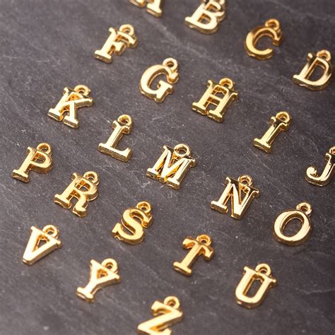 Gold Letter Charms Pewter Alphabet Charms Mini Letter Etsy Uk