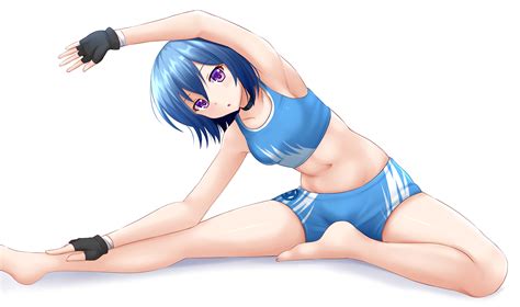 Wallpaper Anime Girls Barefoot Bra Choker Gloves Purple Eyes Sexiz Pix