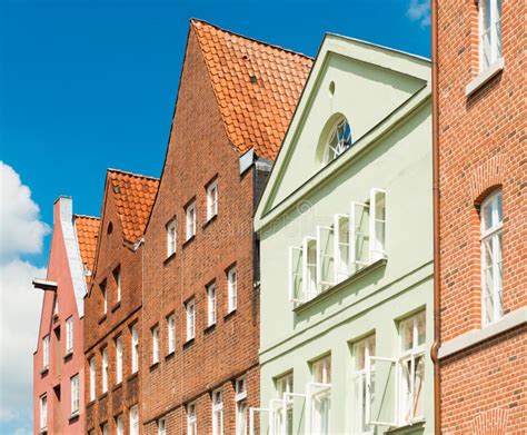 Row Of Houses In The Traditional German Architectural Style Stock Photo