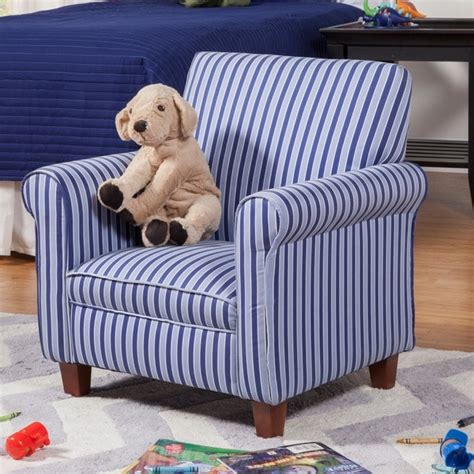Shop Homepop Juvenile Blue Striped Club Chair Free Shipping Today