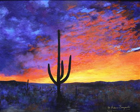 Desert Sunset 4 Painting By M Diane Bonaparte Fine Art America