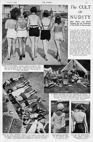 the cult of nudity sunbathing fashions 1930s available as framed prints photos wall art and