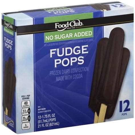 We did not find results for: Food Club No Sugar Added Fudge Pops - 12 ea, Nutrition ...