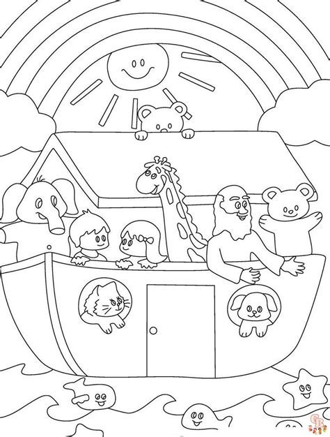 Noahs Ark Animals Coloring Pages Printable Free For Kids