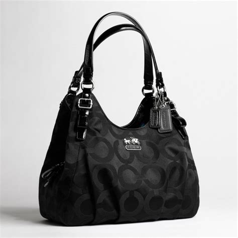 Lyst Coach Madison Op Art Sateen Maggie Shoulder Bag In Black