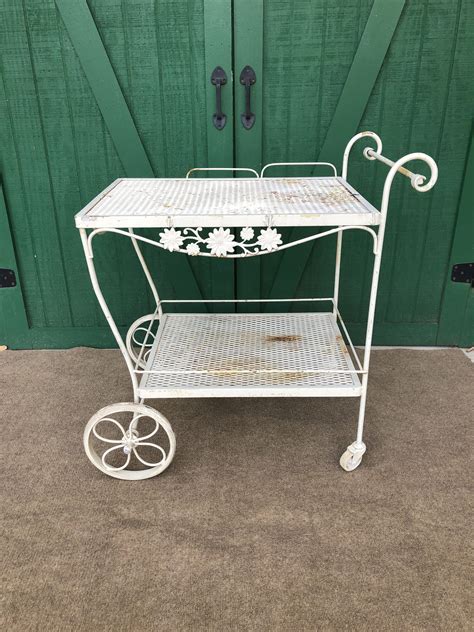 Metal Tea Cart Bar Cart Victorian Tea Cart Primitive Cart Etsy