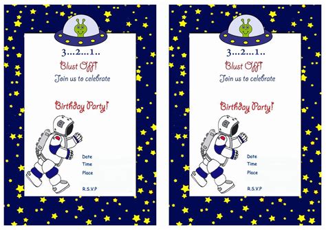 You can customize the card & invitation templates to meet unique needs. Space FREE Printable Birthday Party Invitations | Birthday ...