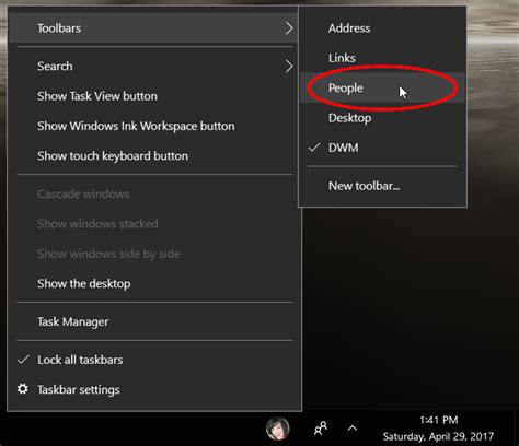 Add Or Remove People Button From Taskbar In Windows 10 Tutorials