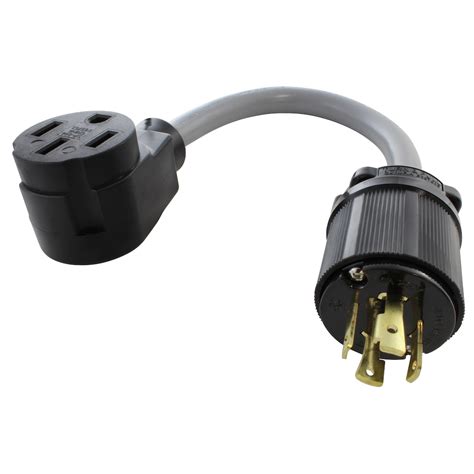 Ac Works® 15ft Ev Adapter 3 Phase 30a 250v L15 30p Locking Plug To 50a