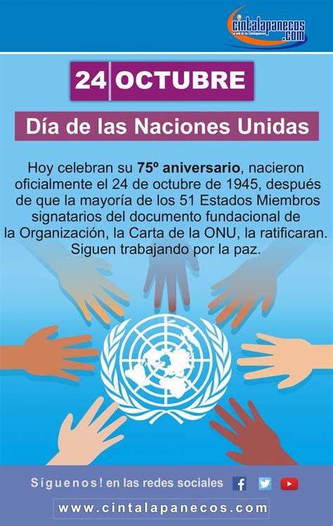 24 De Octubre Conmemoración Del Día De Las Naciones Unidas