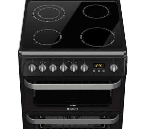 buy hotpoint hue61k s electric ceramic cooker black free delivery currys