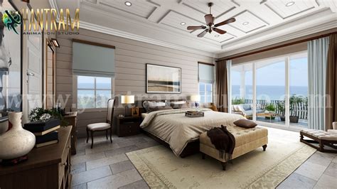 Master Bedroom With Species Balcony 3d Interior Rendering By