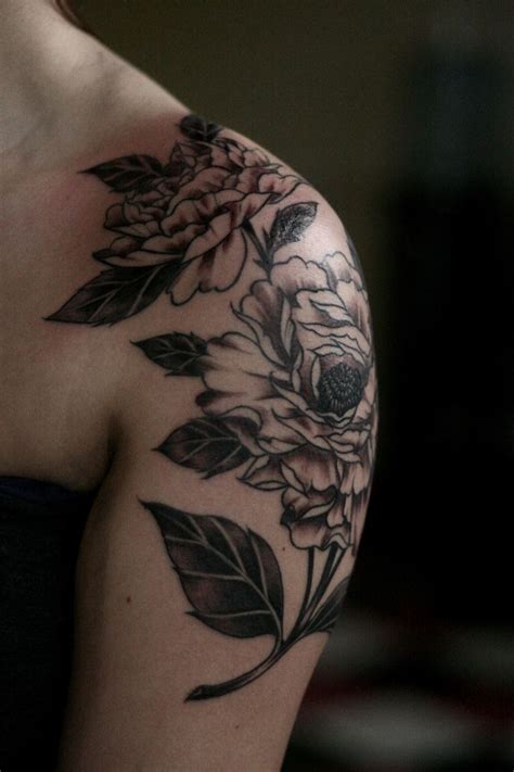 30 Amazing Shoulders Peony Tattoos