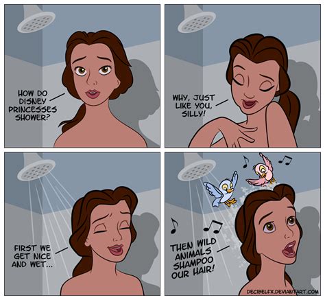 How Disney Princesses Shower By Decibelfx On Deviantart