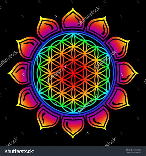 Flower of life - Lotus flower - rainbow - sacred geometry | Flower of life, Flower illustration ...