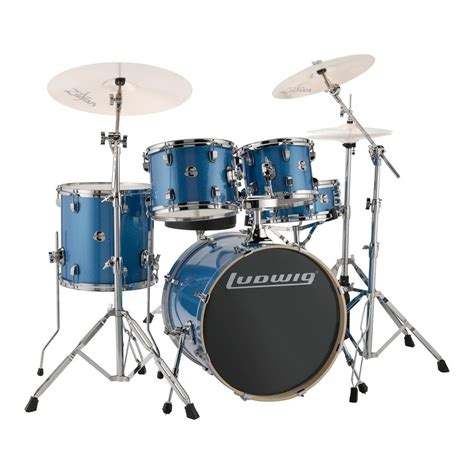 Ludwig Evolution 22 5pc Drum Kit W Hardware Azure Blue At Gear4music