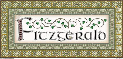 Irish Surname Fitzgerald Intricately Rendered With Celtic Irish