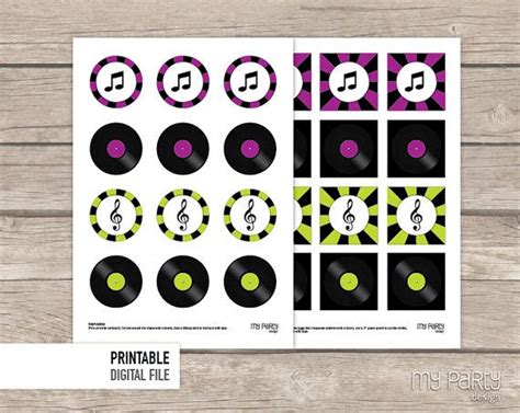 Music Cupcake Toppers Music Party Printables Birthday Etsy Cupcake