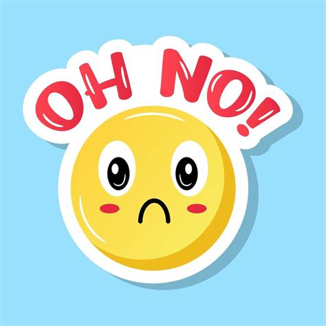 A Sorry And Disappointed Emoji With Oh No Face 6610542 Vector Art At