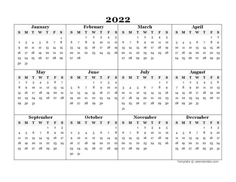 2022 Yearly Planner Example Calendar Printable