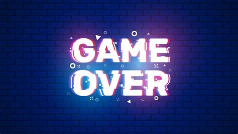 Game Over Blue Bricks Background Hd Game Over Wallpapers Hd