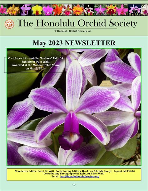 May 2023 Newsletter Honolulu Orchid Society