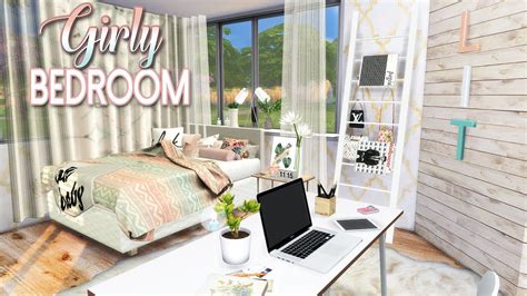 Girly Bedroom The Sims 4 Cc Room Build Youtube