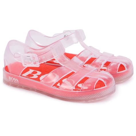Boss Logo Jelly Sandals In Red — Bambinifashioncom