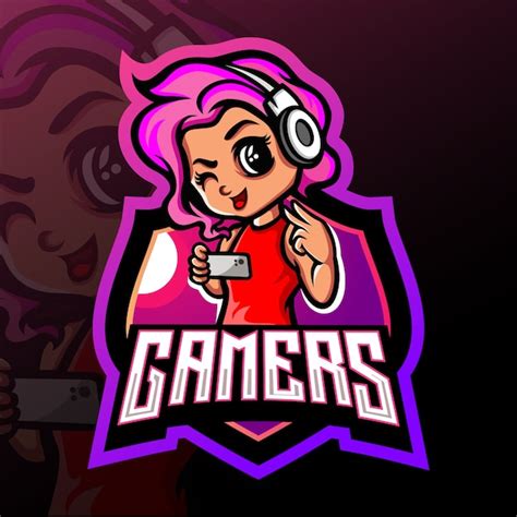 Premium Vector Gamer Girl Mascot Esport Logo