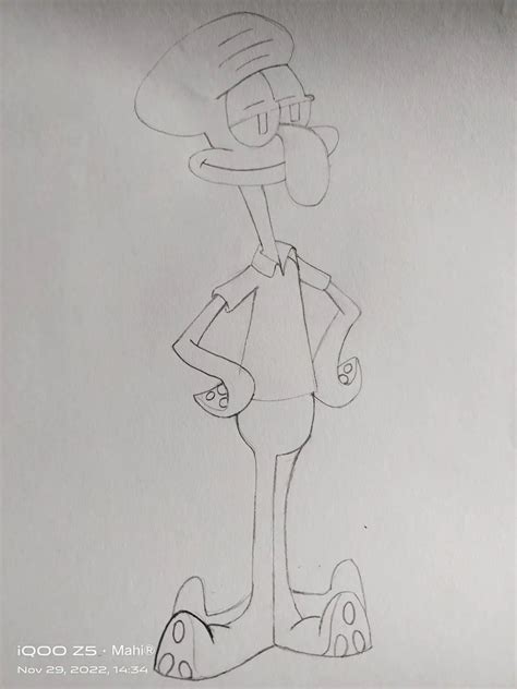 How To Draw A Squidward Tentacles Step By Step