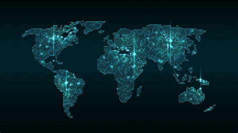 Premium Vector Glowing Digital World Map