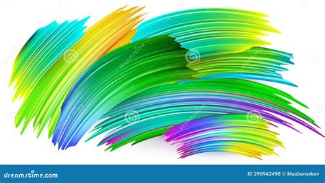 Colorful Abstract Brush Strokes On White Background Stock Illustration