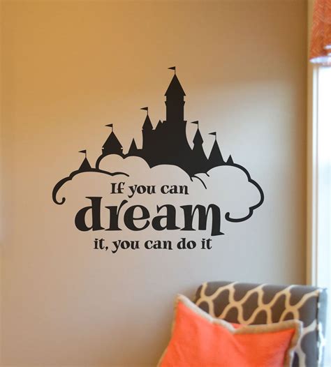 Find great deals on ebay for disney quotes wall decals. Disney Dream Wall Decal If you can dream it you can do it | Etsy | Disney wall decals, Vinyl ...