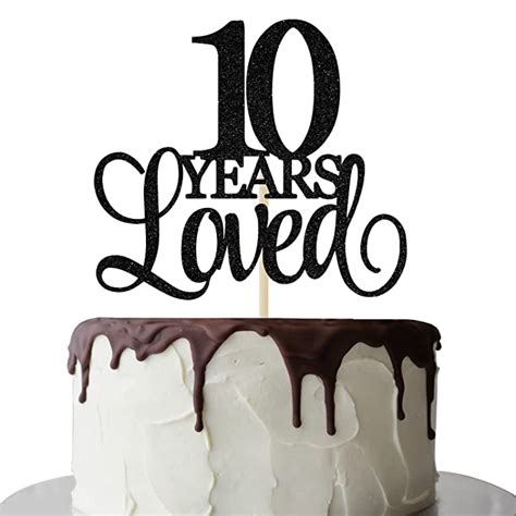 Buy 10 Years Loved Cake Topper, 10th Birthday Cake Topper, 10th Wedding
