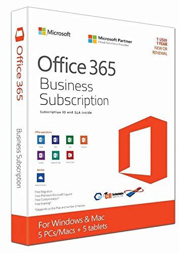 Microsoft Office 365 Business Subscription For Windows And Mac 5pcs Or