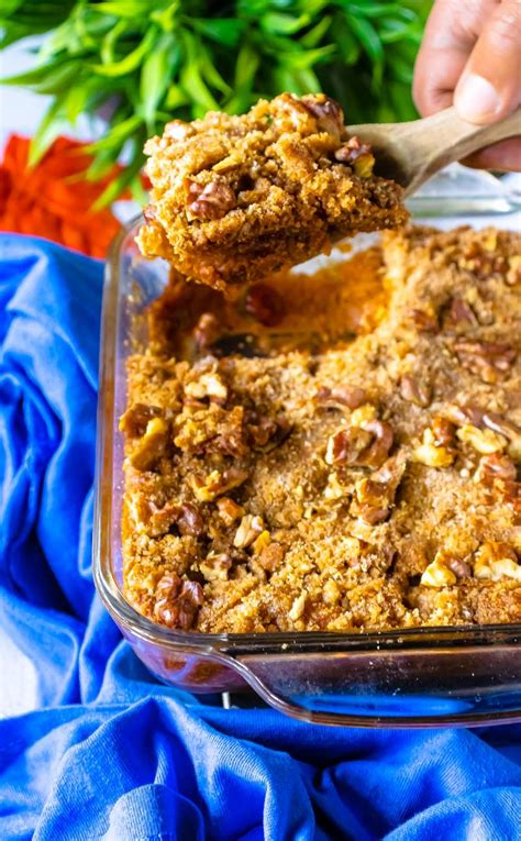 The oven draws out moisture, which is great for crispiness but not good when you want fluffy whipped potatoes on thanksgiving. Sweet Potato Casserole With Walnut And Brown Sugar Crumble ...