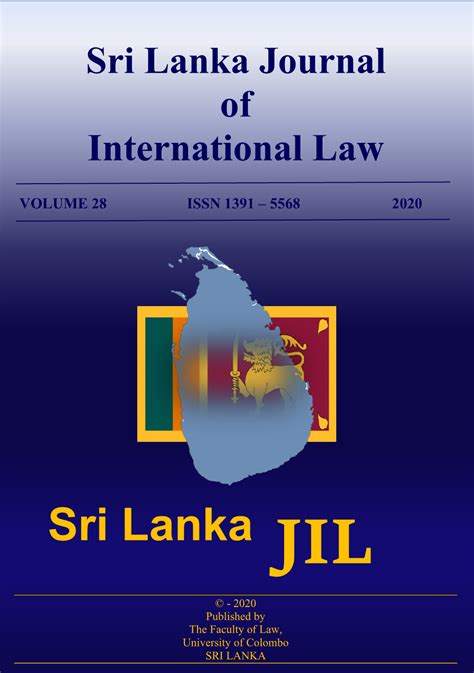 Sri Lanka Journal Of International Law Faculty Of Law University Of