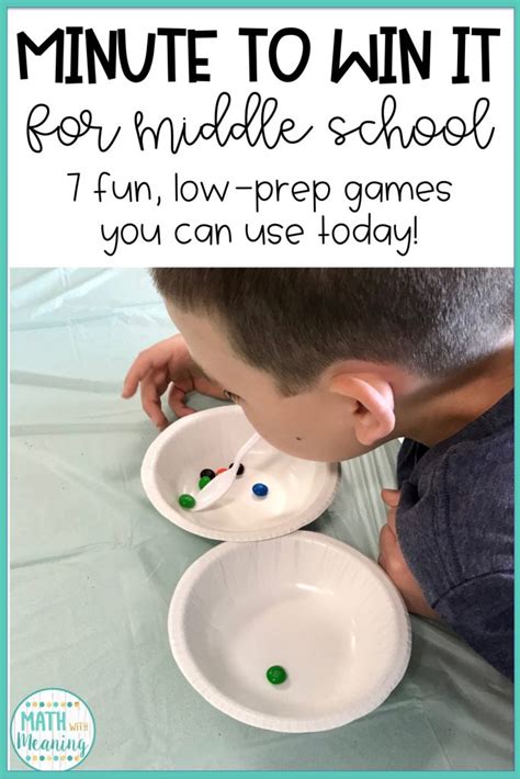 minute to win it games for middle school classroom math with meaning middle school games