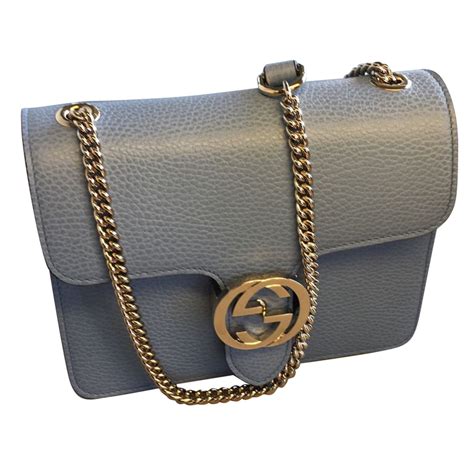 Gucci Bag Clutch Bags Leather Blue Ref63688 Joli Closet