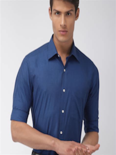 Buy Raymond Men Blue Slim Fit Solid Formal Shirt Shirts For Men