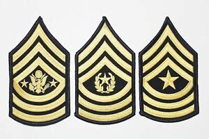 Militaria Male US Army Blue Gold Sergeant Major Rank Insignia Chevron