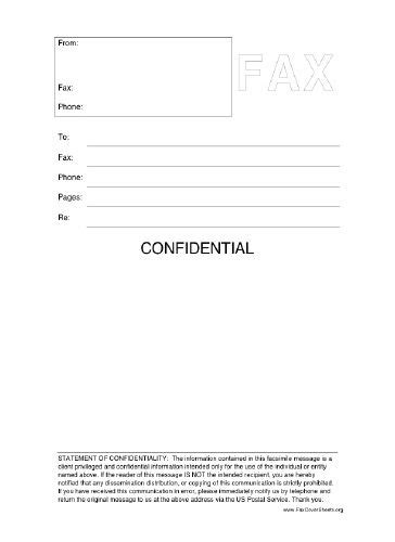Confidential Fax Cover Sheet At Fax Cover