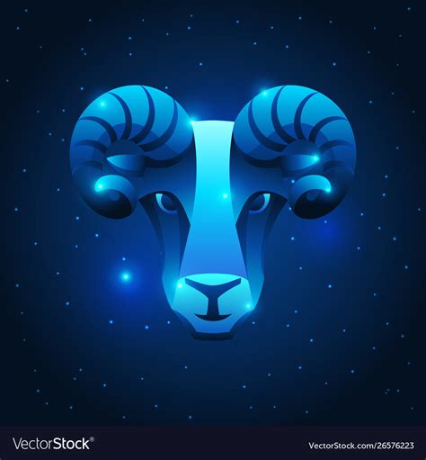 Aries Zodiac Sign Blue Star Horoscope Symbol Vector Image